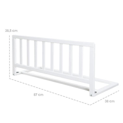 ROBA Wooden Bed Rail 90 cm - Safe Fall Protection for Babies and Children - 18 Months to 5 Years - Easy Assembly - White