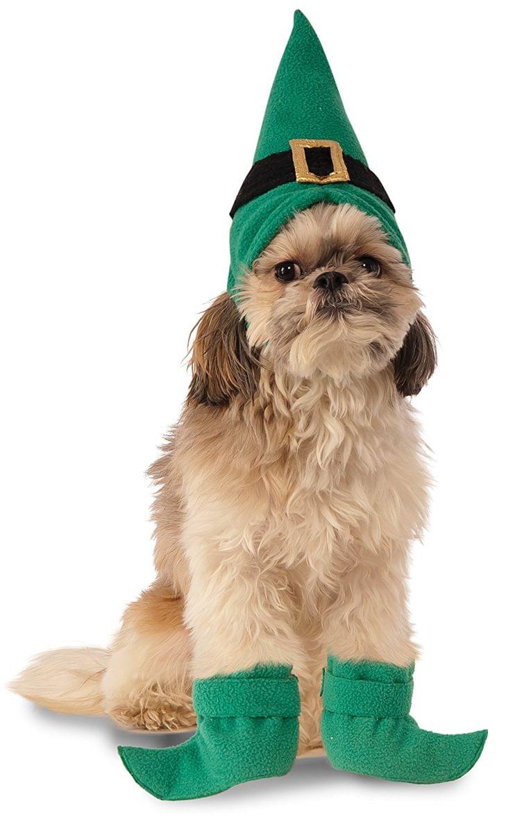 Elf Hat w/ Boot Cuffs Dog Costume: S/M