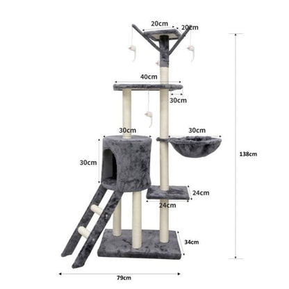 JIPSY Gray cat tree - 79 x 34 x 138 cm - Gray