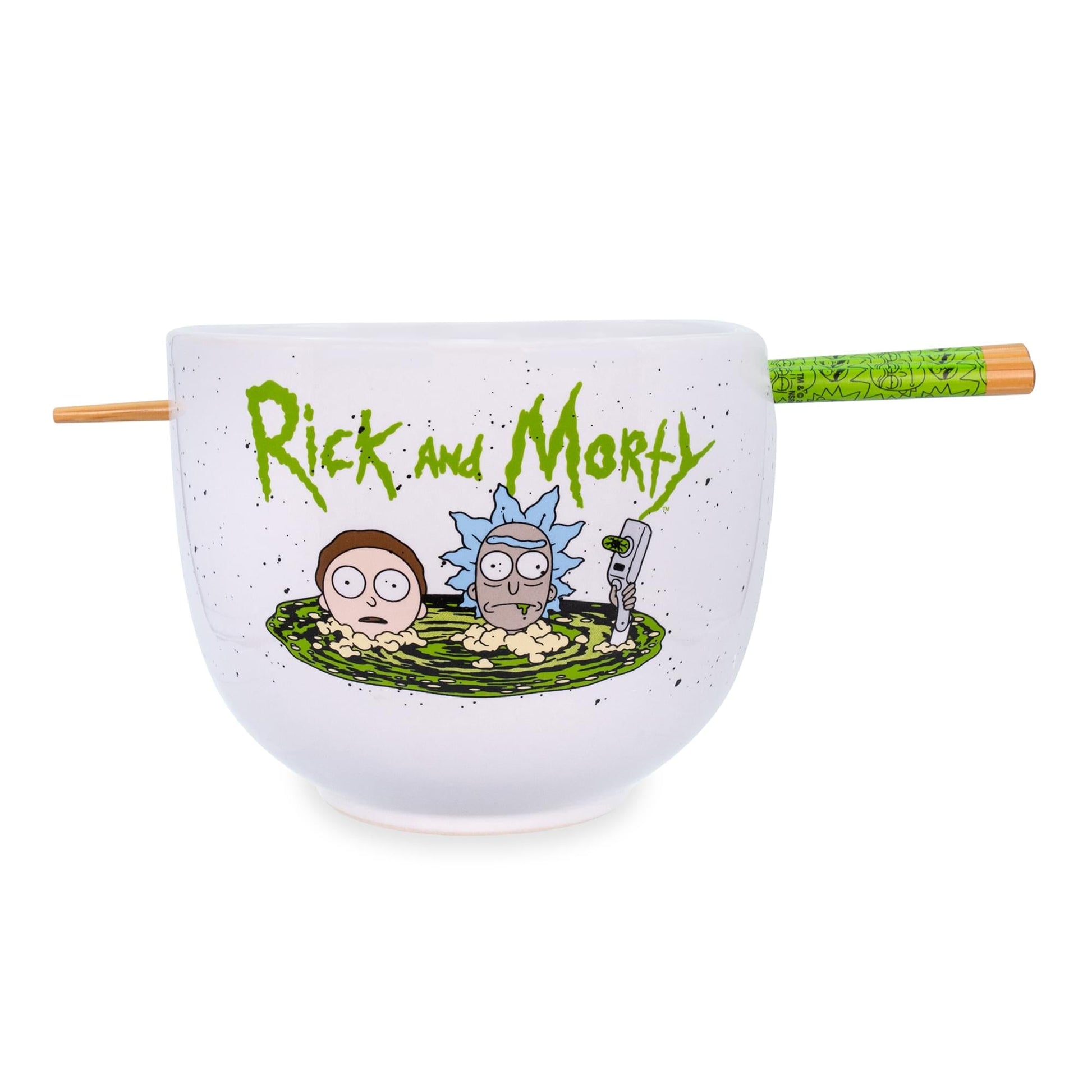 Rick and Morty Portal Japanese Dinnerware Set | 20-Ounce Ramen Bowl, Chopsticks