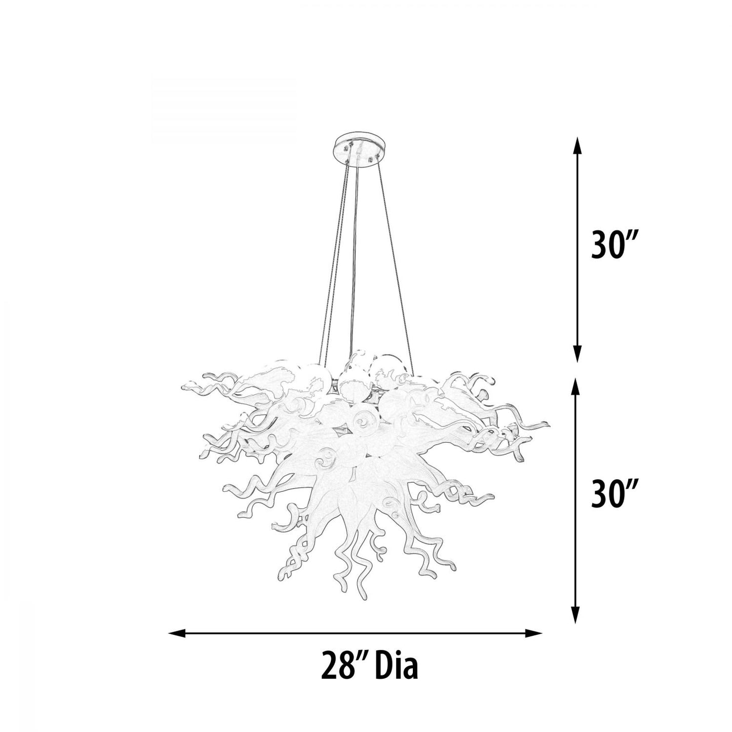 White Burst Chandelier