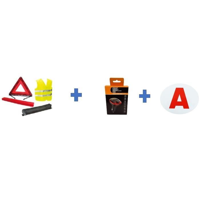 Safety Pack - HTC EQUIPMENT - Young Drivers - 1 safety vest + 1 triangle, 1 FM transmitter, 1 electrostatic disc