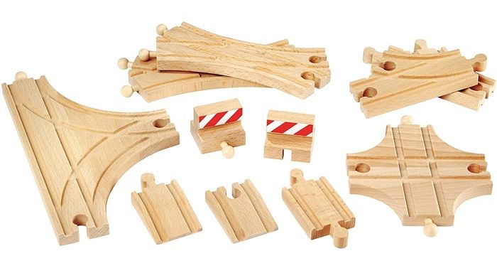 BRIO World - 33307 - Evolution Avance 11 Rails Box - Accessory for wooden train circuit - Assortment of rails - from 3 years old