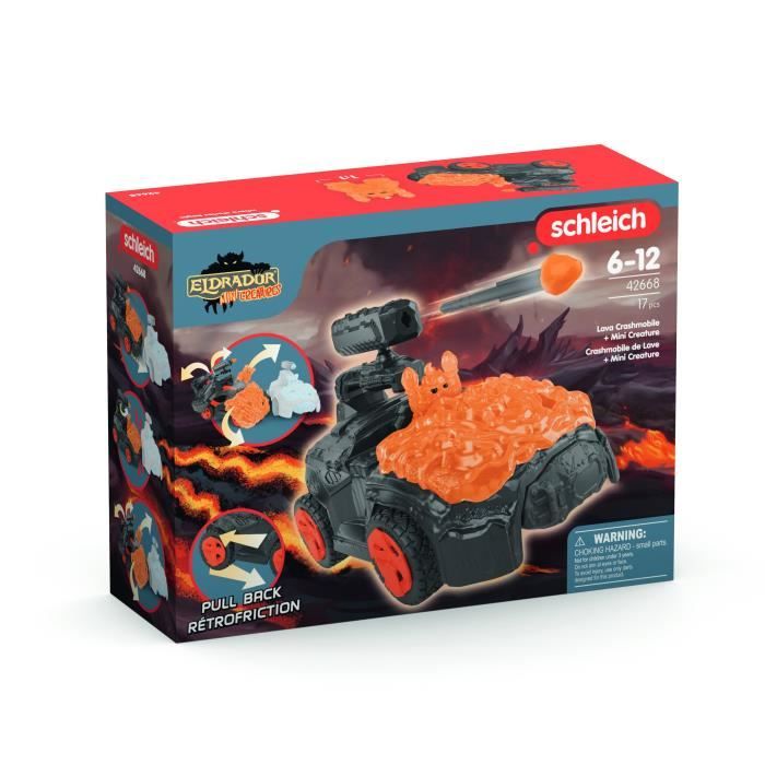 SCHLEICH - 42668 ELDRADOR CREATURES Lava Crashmobile with Mini Creature - Car playset with fantasy figurine