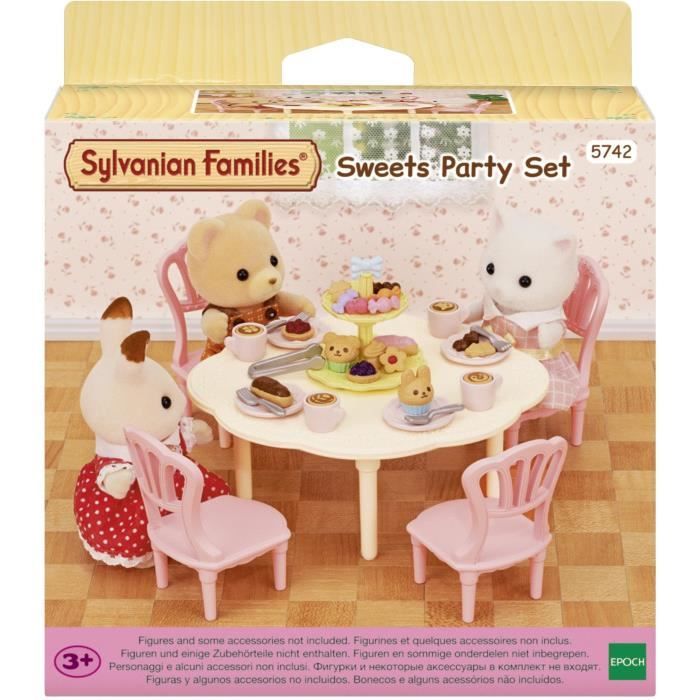 The snack table - SYLVANIAN FAMILIES - 5742 - Table set with chairs, dishes and pastries