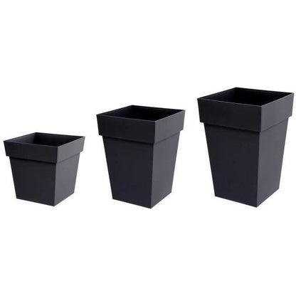 Eda XXL Tuscan Flower Pot - Square - 43.3 x 43.3 x H 80 cm - 98 L - Anthracite gray