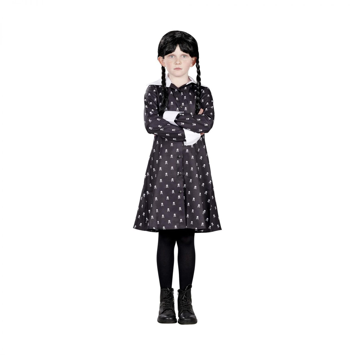 Gothic Girl Skull Dress Child Costume | Small