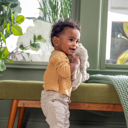 INGENUITY Baby Night Light, Rabbit Comforter, Sylvie Plush, Responds to Baby's Cries, Musical, Luminous, White Noise, and Pacifier Clip