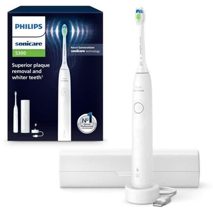 Toothbrush - PHILIPS - HX7108/02 - Sonicare - 5300 Series - White - Electric