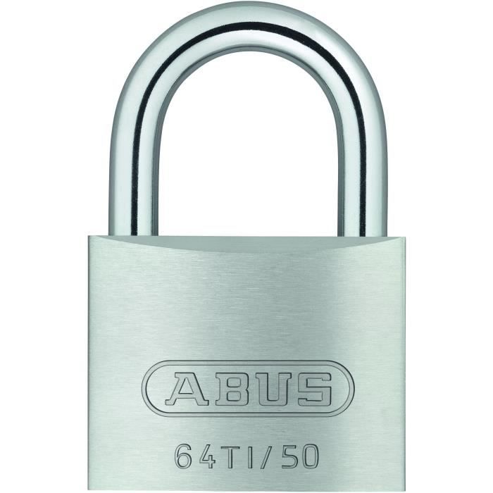 Padlock - ABUS - 64TI/50 Titalium - Aluminum body - Paracentric key - Medium theft risk
