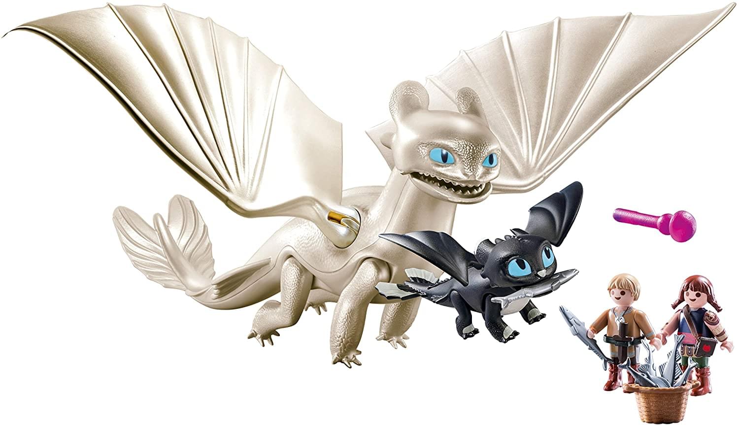 How to Train Your Dragon 3 Light Fury with Baby Dragon Plamobil Set