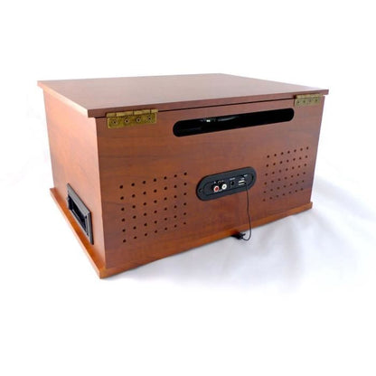 INOVALLEY RETRO10E-BTH-N - Retro Hi-Fi system - Bluetooth connectivity, USB, Vinyls, CD, K7 audio, FM Radio, Aux-In - Aged wood