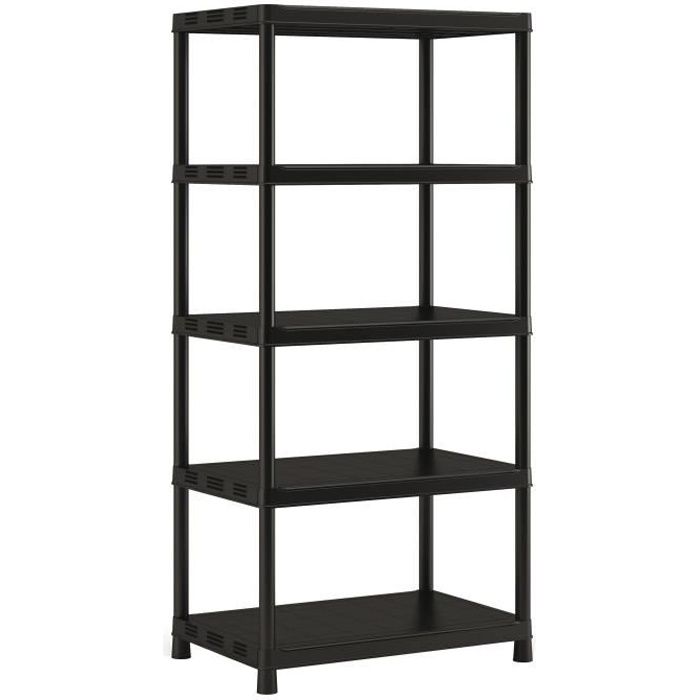 Keter | Etagere Plus X/5, Etageres, Noir, 90 x 60 x 187 cm
