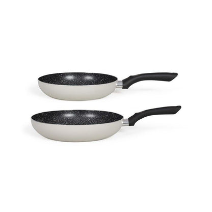 Set of 2 stone effect pans - Livoo - MEN124GR - Grey