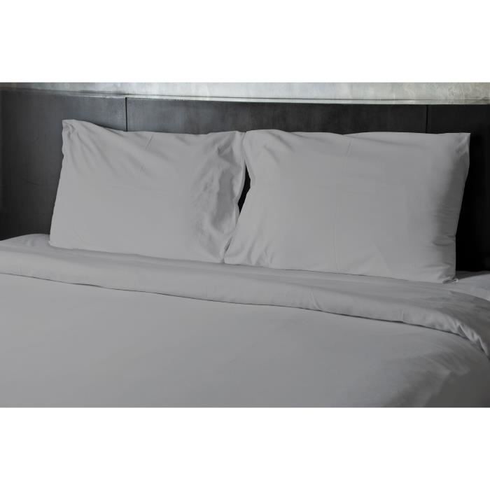Flat sheet - HOME LINGE PASSION - 180 x 290 cm - 1 person - Light gray