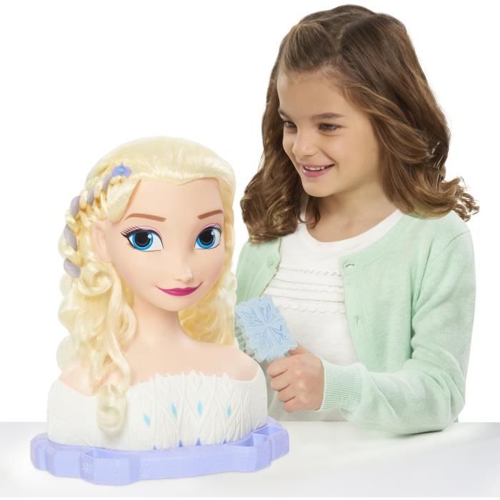 Styling head - FROZEN - Elsa Deluxe Styling Head - Extensions, hair accessories and color reveal, from 3 years old