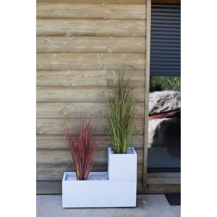 PLASTIC EDA Graphit Up Square Flower Box - 21 L - 29.5 x 29.5 x 29.5 cm - White ceruse