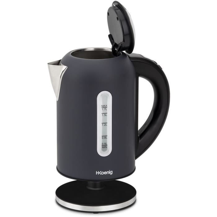 H.koenig / Boe52 - kettle - Capacity: 1.7 L - Adjustable temperature: 40 to 110 ° C - LCD screen - Power: 2200W - matt gray