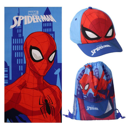 Marvel Spiderman towel + bag + cap set
