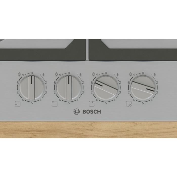 Gas hob - BOSCH Series 6 - 4 burners - 52 x 58.2 x 4.5 cm - PCP6A5I90 - Stainless steel