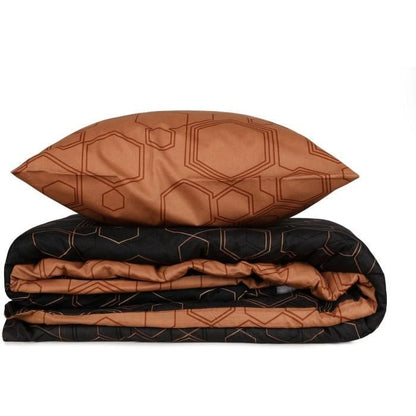 Bedding set - 1 duvet cover 220 x 240 cm + 2 pillowcases 60 x 60 cm - 100% cotton - Copper
