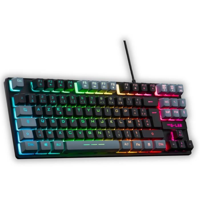 Gaming Keyboard - The G-Lab - KEYZ CAESIUM - RGB - Black & gray - TKL