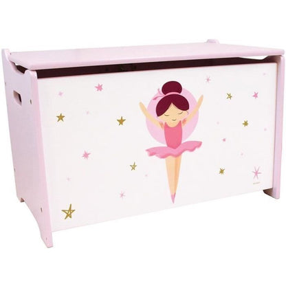 Wooden toy box - ballerina dancer - Fun House - H.40 x L.58 x D.36 cm