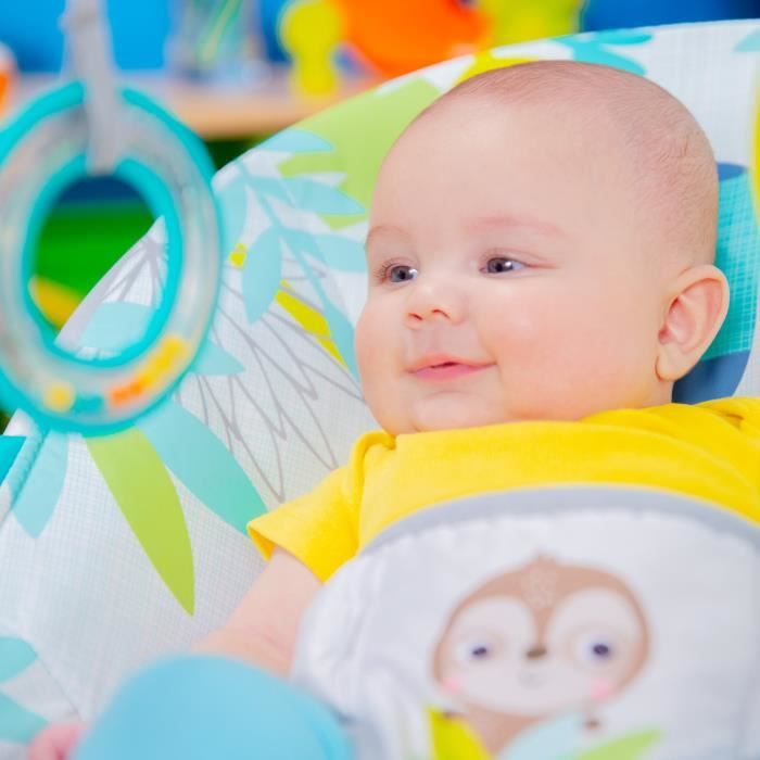 BRIGHT STARTS Rainforest Vibes vibrating baby bouncer