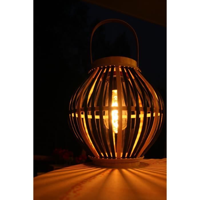 Bamboo solar lamp - Olivie - Black