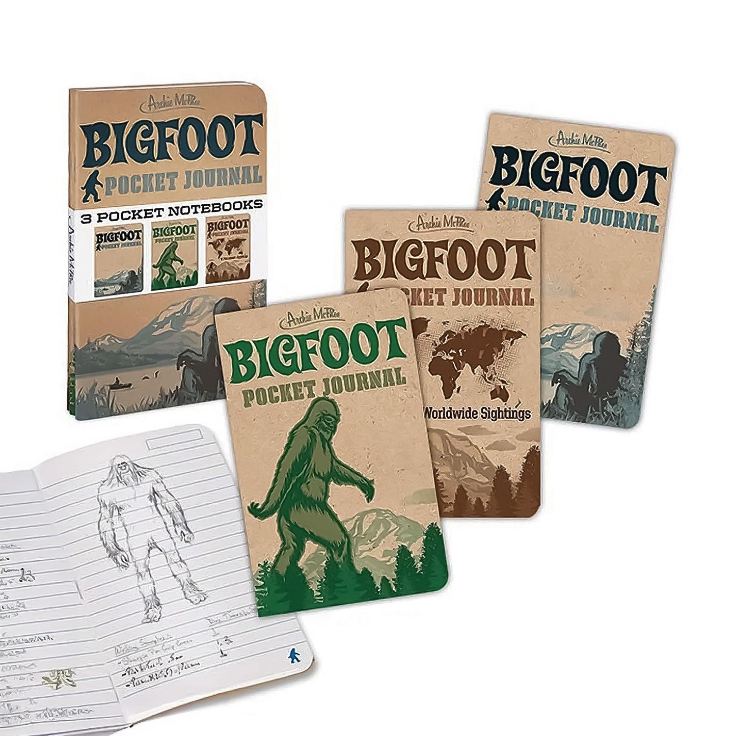 Bigfoot Pocket Journals: Set of 3 Notebooks