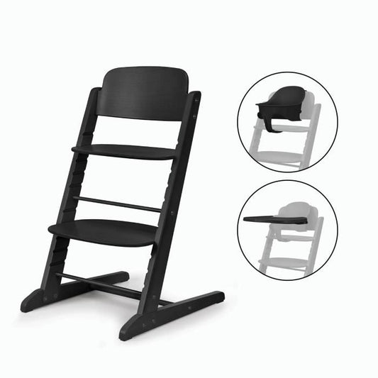 CYBEX IRIS 3-in-1 High Chair - Wood - Baby Set & Tray Included - Stunning Black