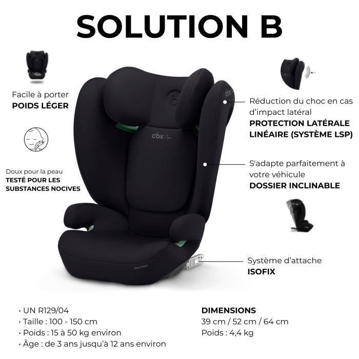 AUTO SEP SOLUTION B I -FIX Volcano Black Cybex - Group 2/3 - Black