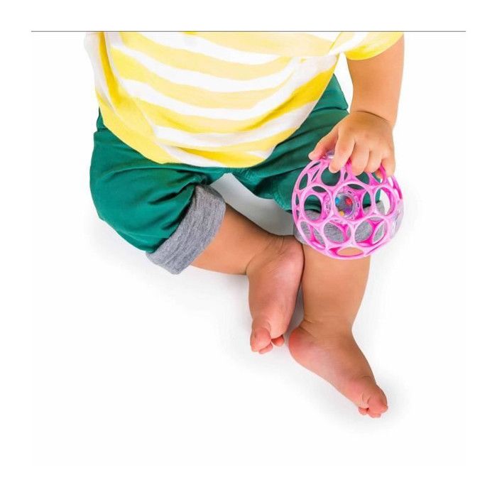 BRIGHT STARS Oball Easy-Grip Rattle BPA-Free Infant Toy in Pink, for Newborns +