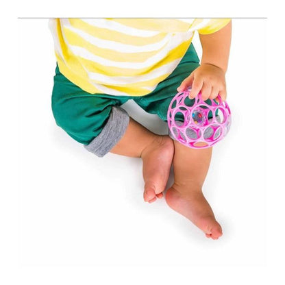 BRIGHT STARS Oball Easy-Grip Rattle BPA-Free Infant Toy in Pink, for Newborns +