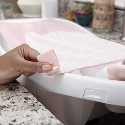 INGENUITY Deluxe Pink Baby Bathtub, from birth to 3 years with baby hammock included