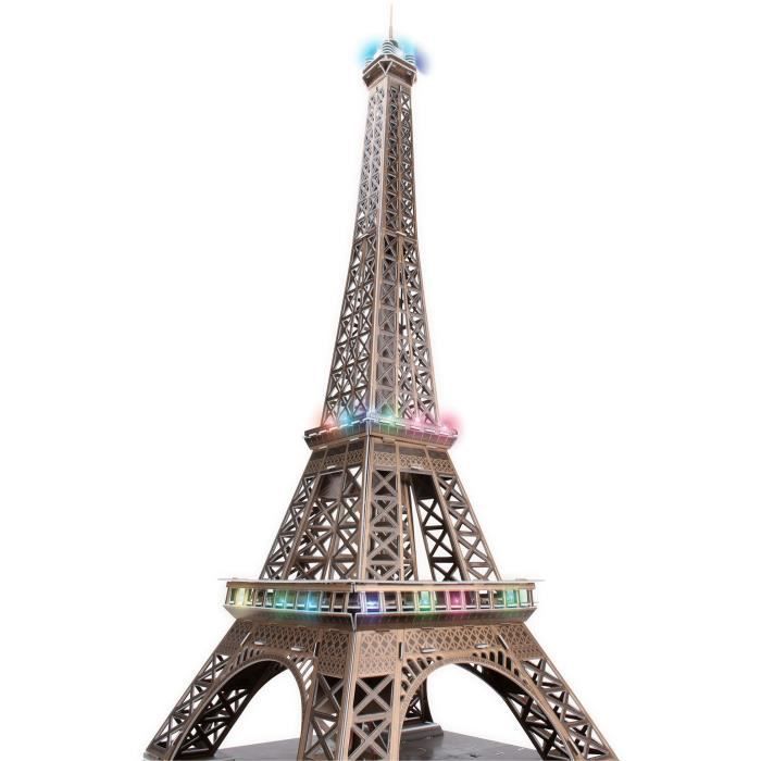 3D Light-Up Puzzle - All Eiffel - Construction Game - EXPLORA - 84 Pieces - Ages 8+