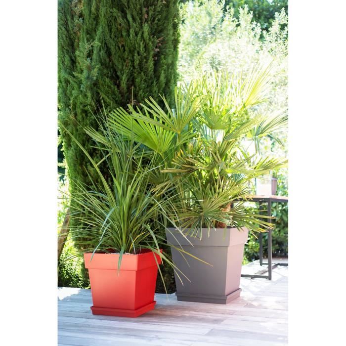 EDA Square Pot Tuscany - 50 cm - 87 L - Taupe