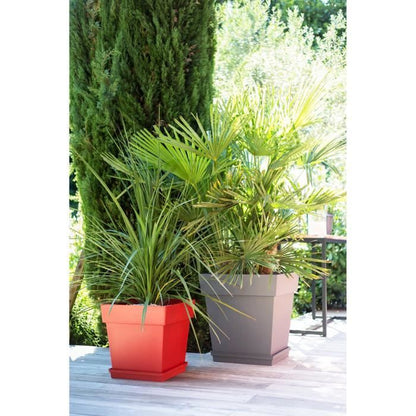 EDA Square Pot Tuscany - 50 cm - 87 L - Taupe