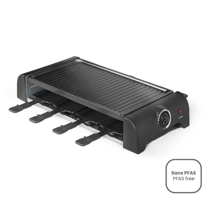 Raclette machine for 8 people - LIVOO - DOC312 - 1300W - 8 people - Removable non-stick grill tray - Adjustable thermostat