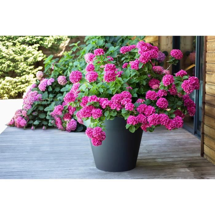 Eda Round flower jar Tuscany - Ø 60 x h 47 cm - 76 L - Anthracite gray