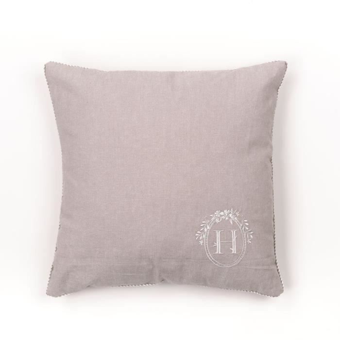 Cushion - TODAY - CHARME - Chambray x Petite broderie Berenice - 40 x 40 cm