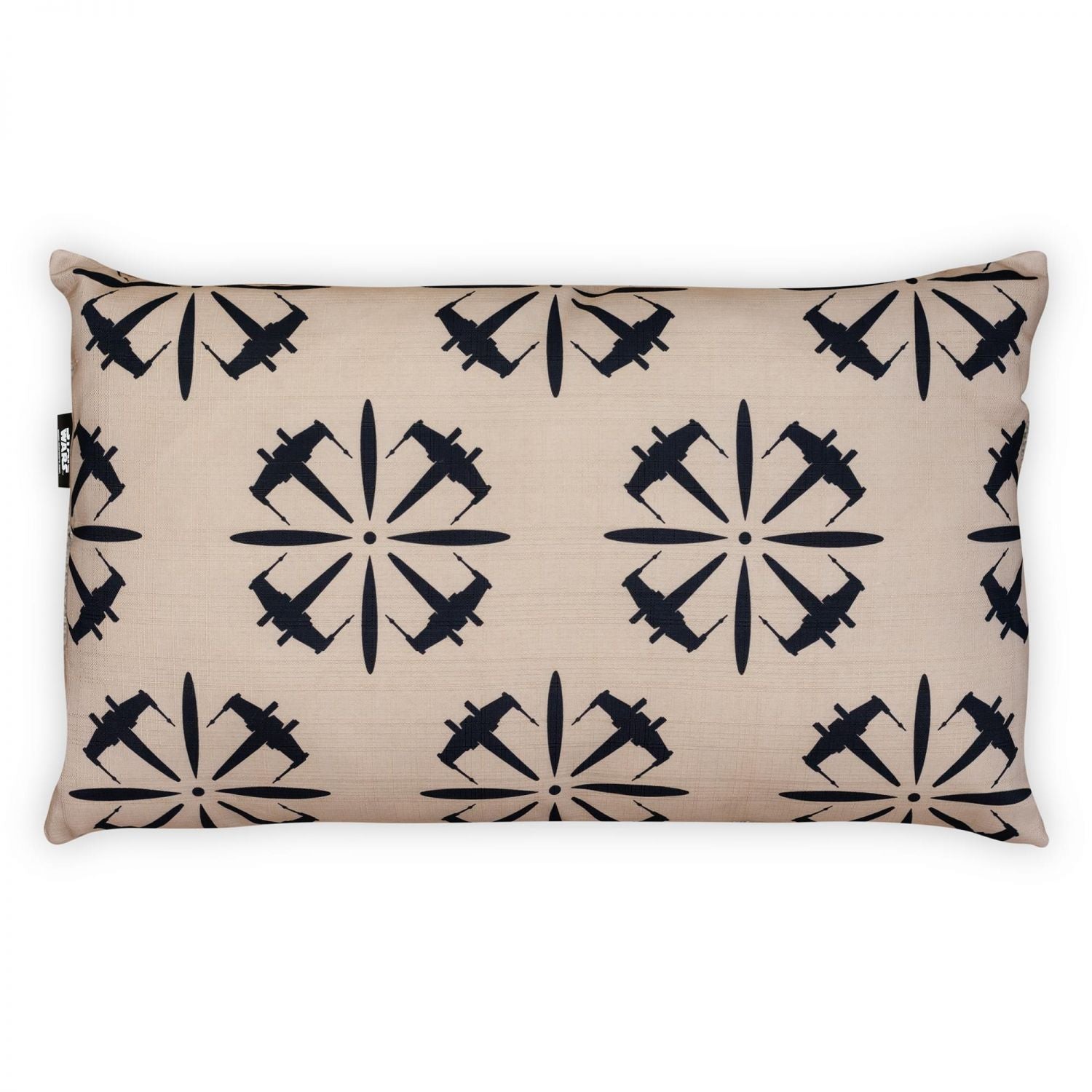 Star Wars Lumbar Throw Pillow | Black X-Wing Fighter Design | 15 x 24 Inches