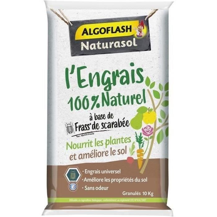 Full 100% natural fertilizer based on scarab fass - Algoflash Naturasol - 10 kg