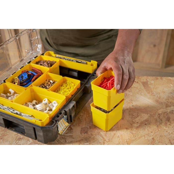 Stanley Fatmax Tstak Large Capacity Organizer - FMST82967-1 - 10 Removable Compartments - Black