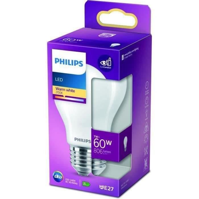 Standard LED Philips Non -Dimmable LED - Decoli Glass - E27 - 60W - Hot white