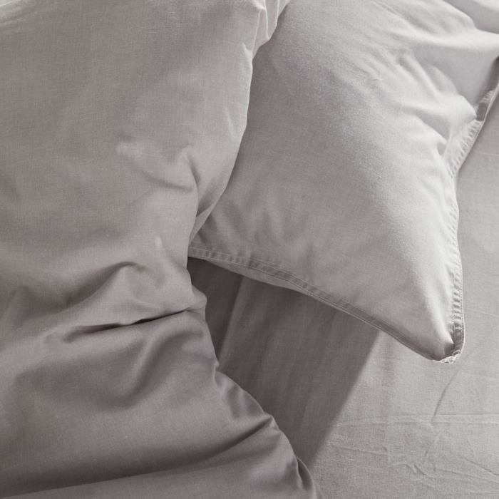 Duvet cover - TODAY - CHARME - Chambray - Light gray Constance - 240 x 220 cm