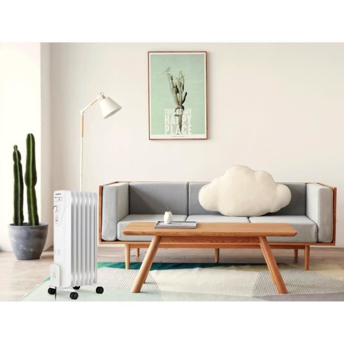 Electric radiator oil bath 1500W oceanic - 3 powers - 7 elements - white - mobile