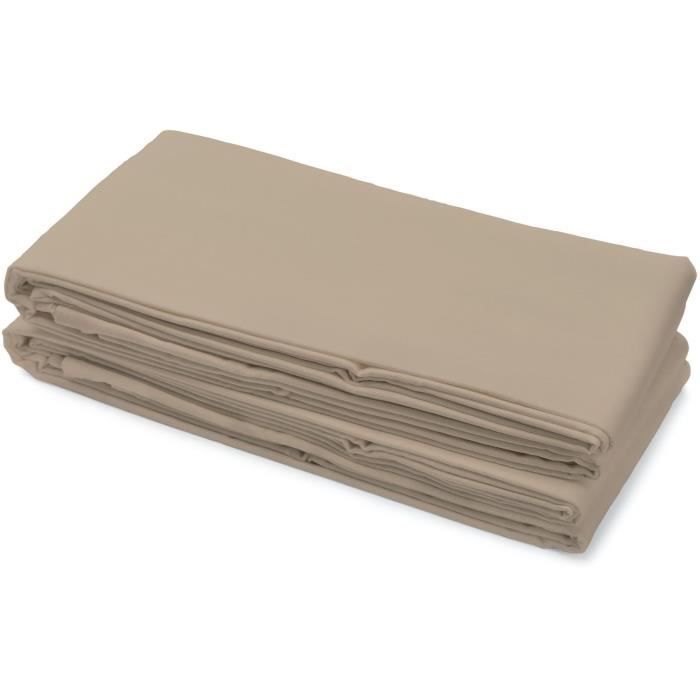 Flat sheet - HOME LINGE PASSION - HP72104 - 82 g Microfiber - 180 x 290 cm - Beige