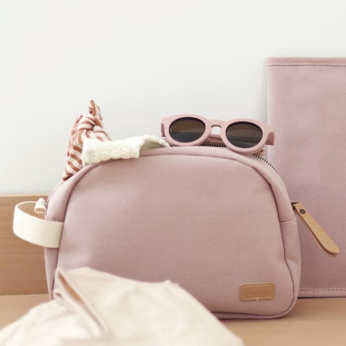 BEABA, Powder pink canvas baby toiletry bag
