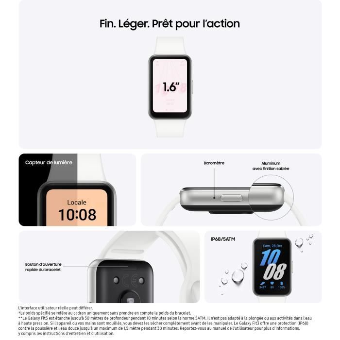 SAMSUNG Galaxy Fit 3 Connected Bracelet Silver